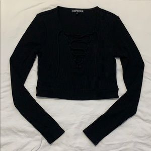 EXPRESS Lace-up Crop Long Sleeve